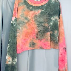 Timing Pink and Gray Tie-Dye Sweatshirt